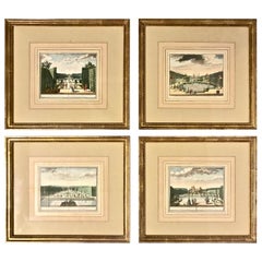 18th Century Dutch Engravings of Gardens, Set of 4