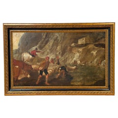 18th Century Dutch/ Flemish Italianate Pastoral River Landscape with Shepards