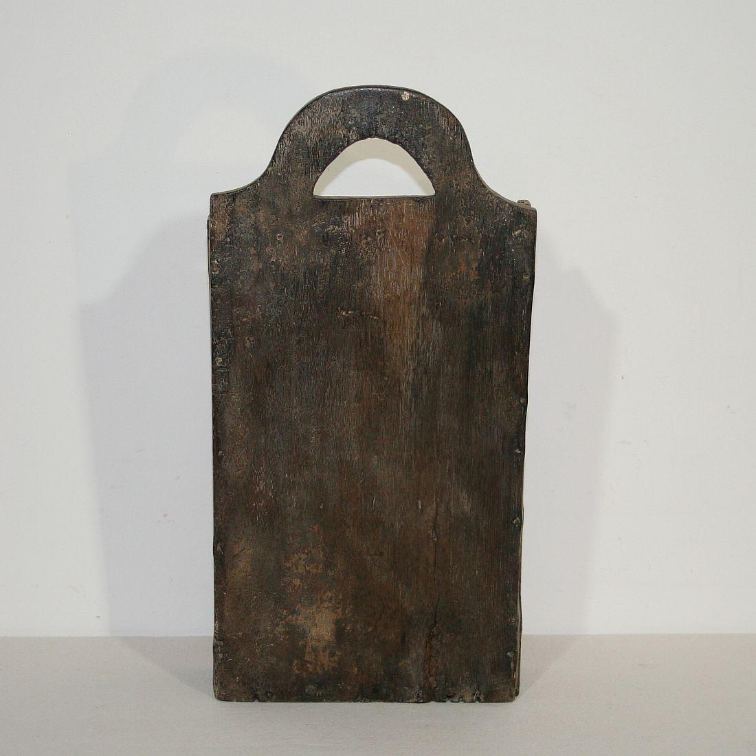 18th Century Dutch Folk Art Wooden School Bag or Box 1