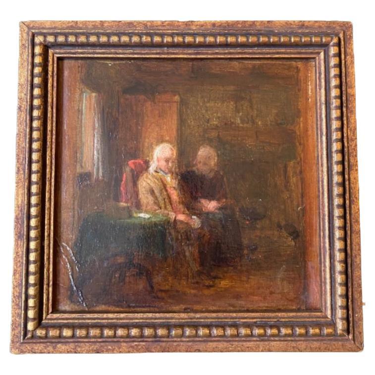 18th Century Dutch Genre Painting with Mother and Children For Sale