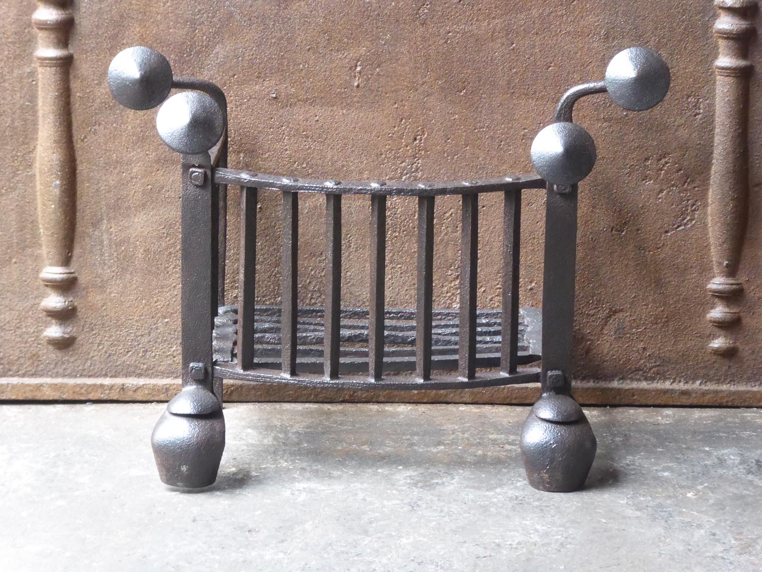 Forged 18th Century Dutch Georgian Fireplace Grate or Fire Grate