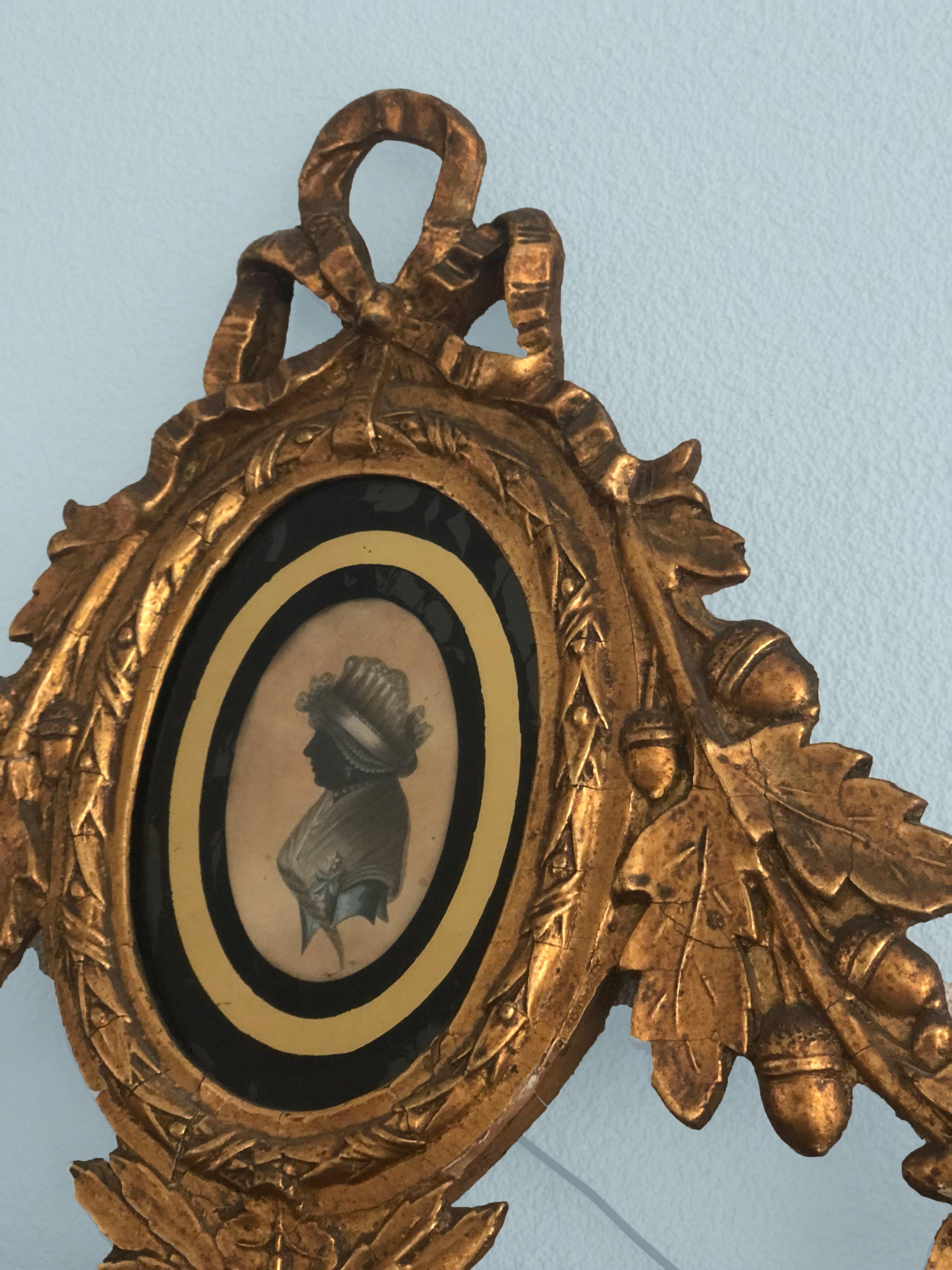 Niederländischer Louis-XVI-Spiegel aus vergoldetem Holz mit Verre-Griff aus dem 18. Jahrhundert im Angebot 2