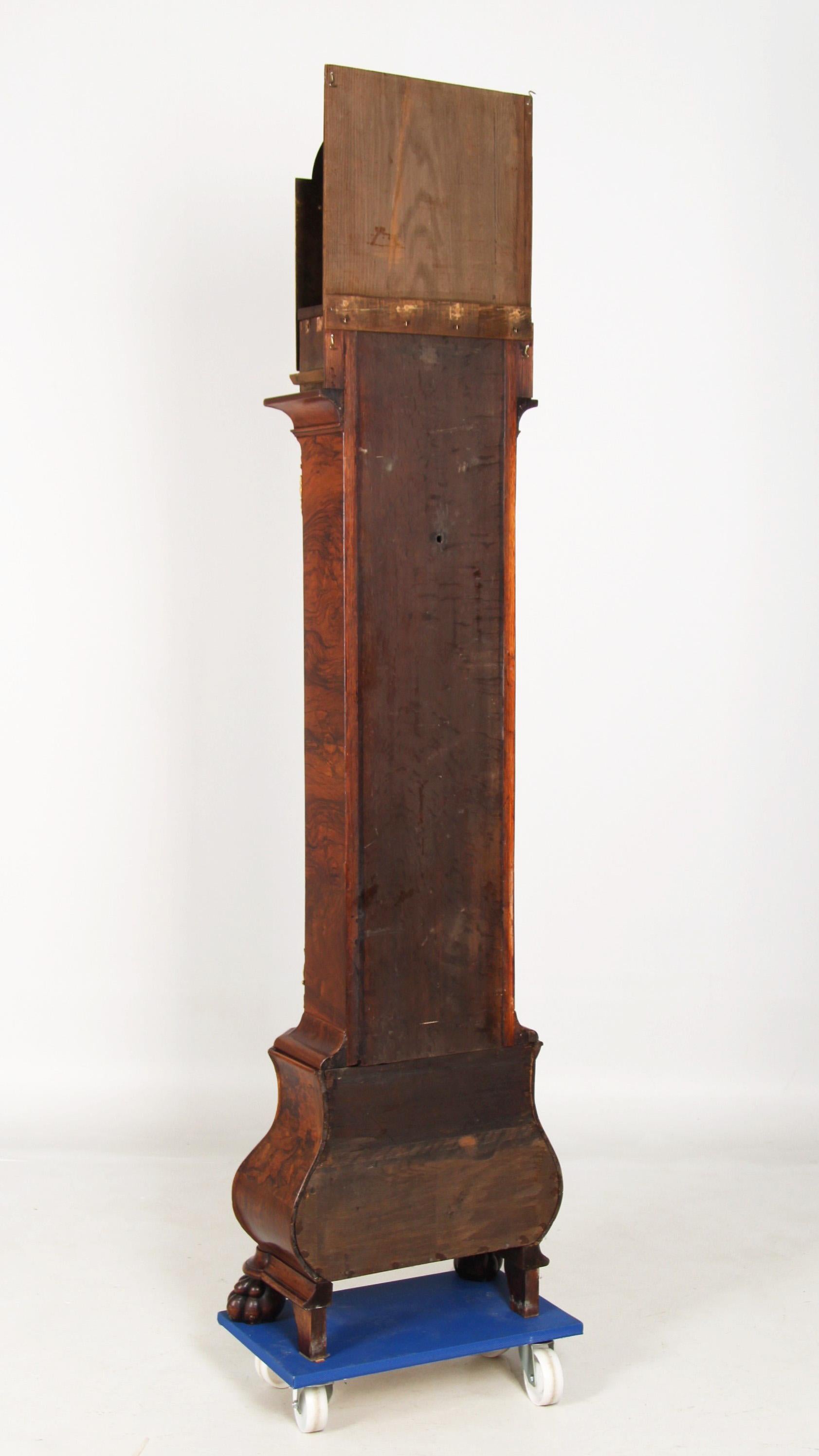 18th Century Dutch Grandfather Clock, Calendar and Moonphases, Amsterdam 1760-70 For Sale 12