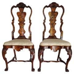18th Century Dutch Inlaid Walnut Side Chairs