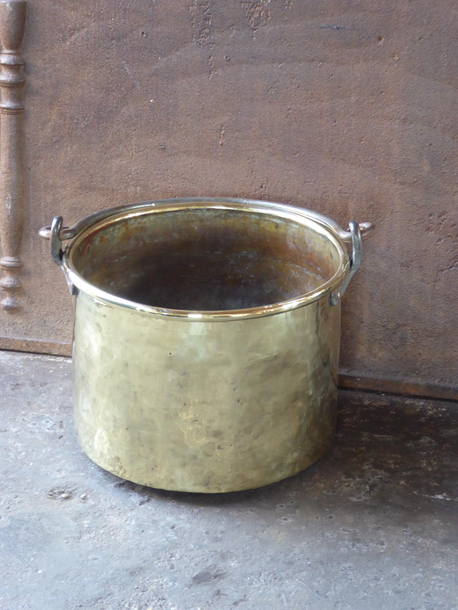 Polished 18th Century Dutch Log Basket or Log Holder