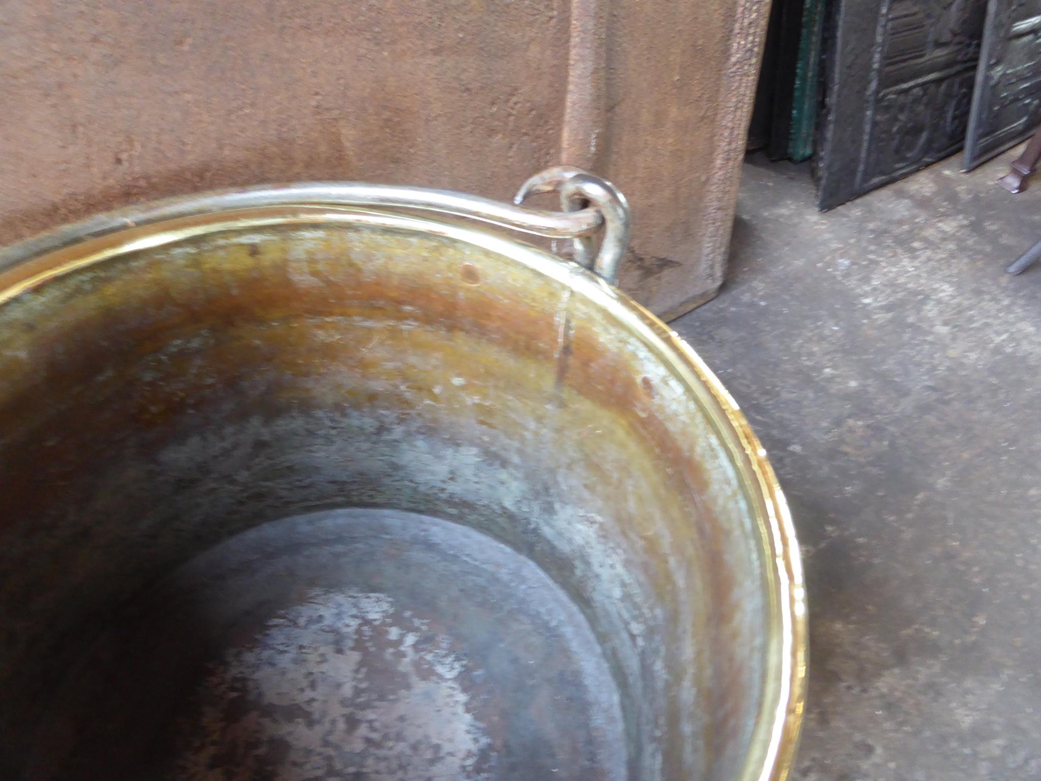 Brass 18th Century Dutch Log Basket or Log Holder