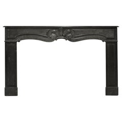 18th Century Dutch Louis XIV Fireplace Mantel in Belgian Bleu Stone