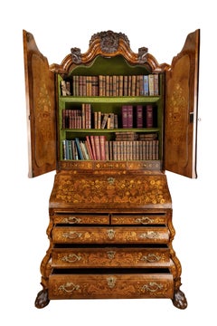 18th-Century Dutch Marquetry Bureau Bookcase / Cabinet, circa 1780