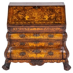 18th Century Dutch Marquetry Bureau