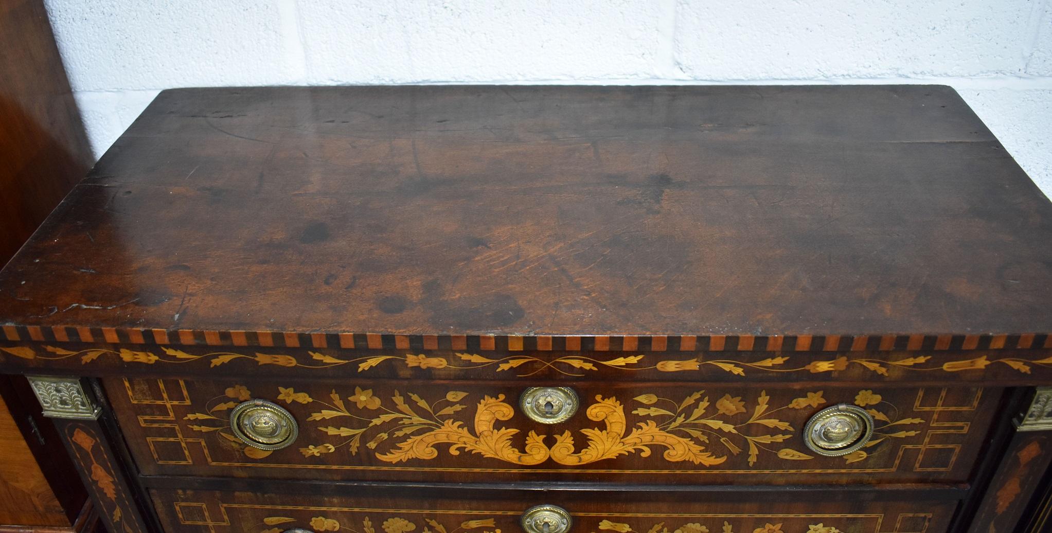 18th Century Dutch Marquetry Chest of Drawers For Sale 1