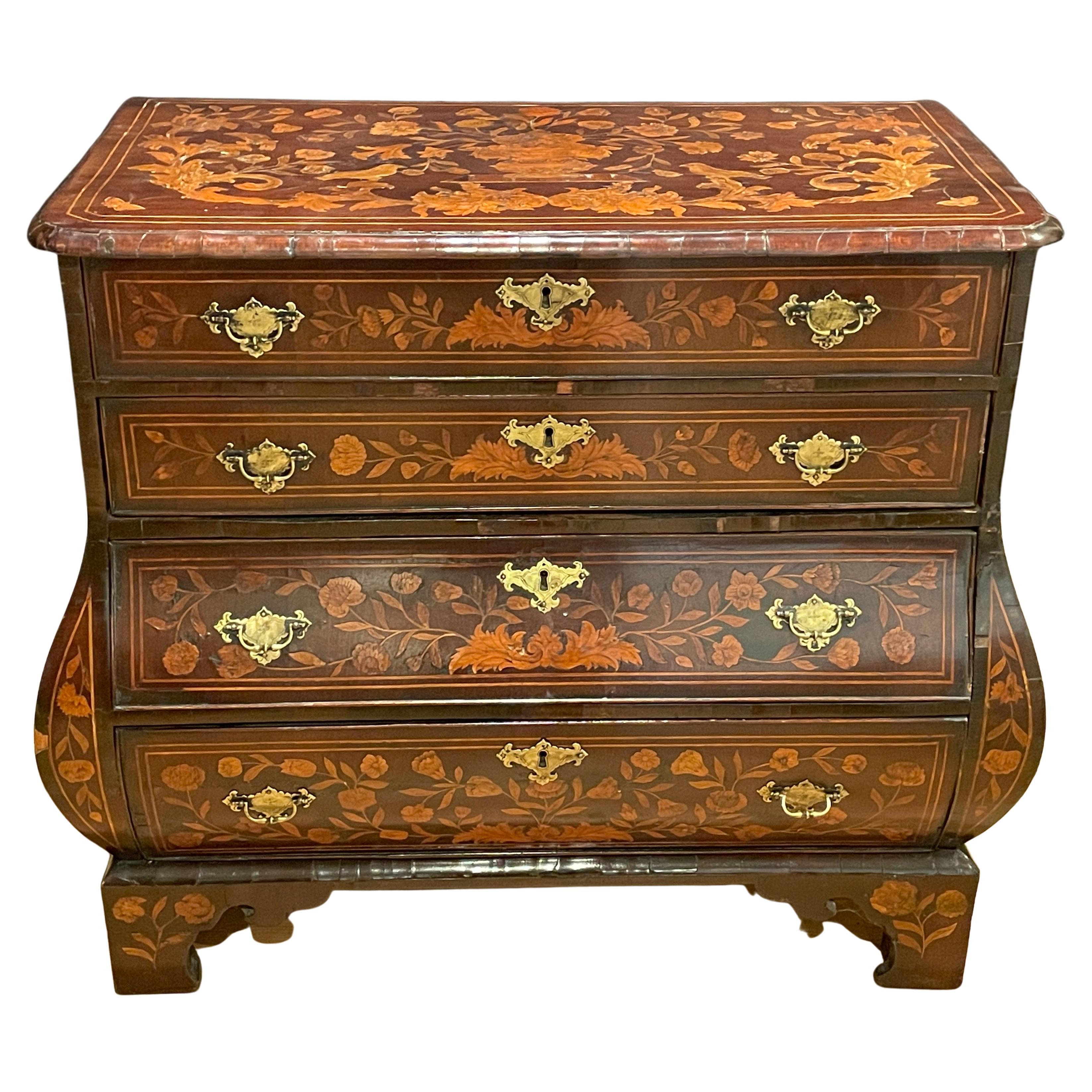 18th Century Dutch Marquetry Commode