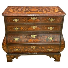 Antique 18th Century Dutch Marquetry Commode