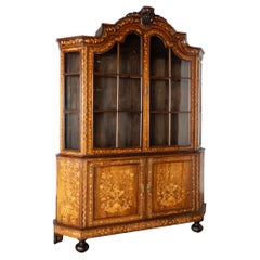 18th Century Dutch Marquetry Display Cabinet