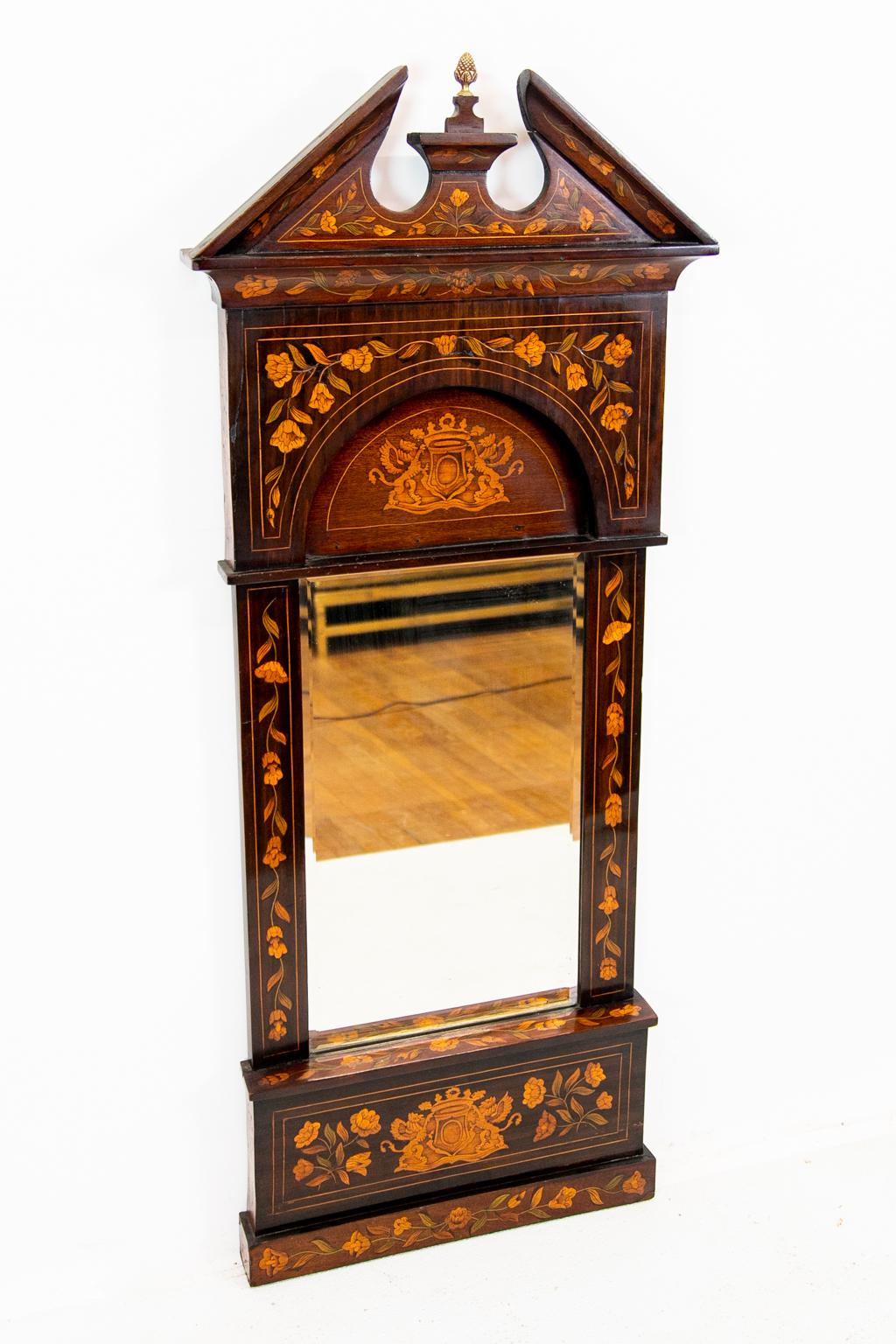 Inlay 18th Century Dutch Marquetry Mirror For Sale