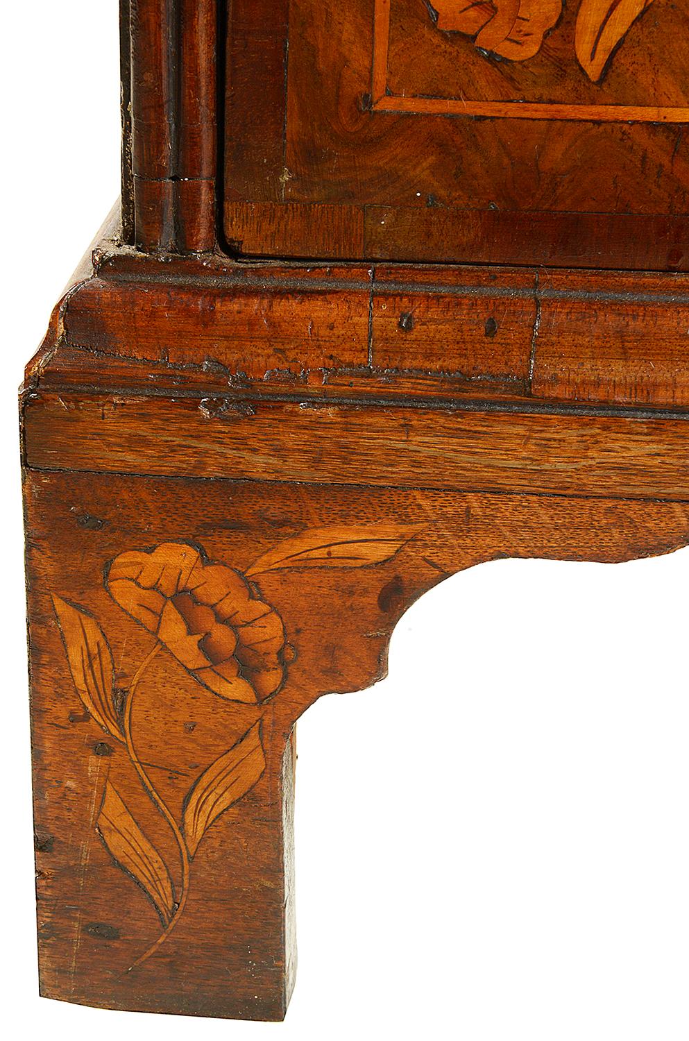 18th Century Dutch Marquetry Walnut Bureau 4
