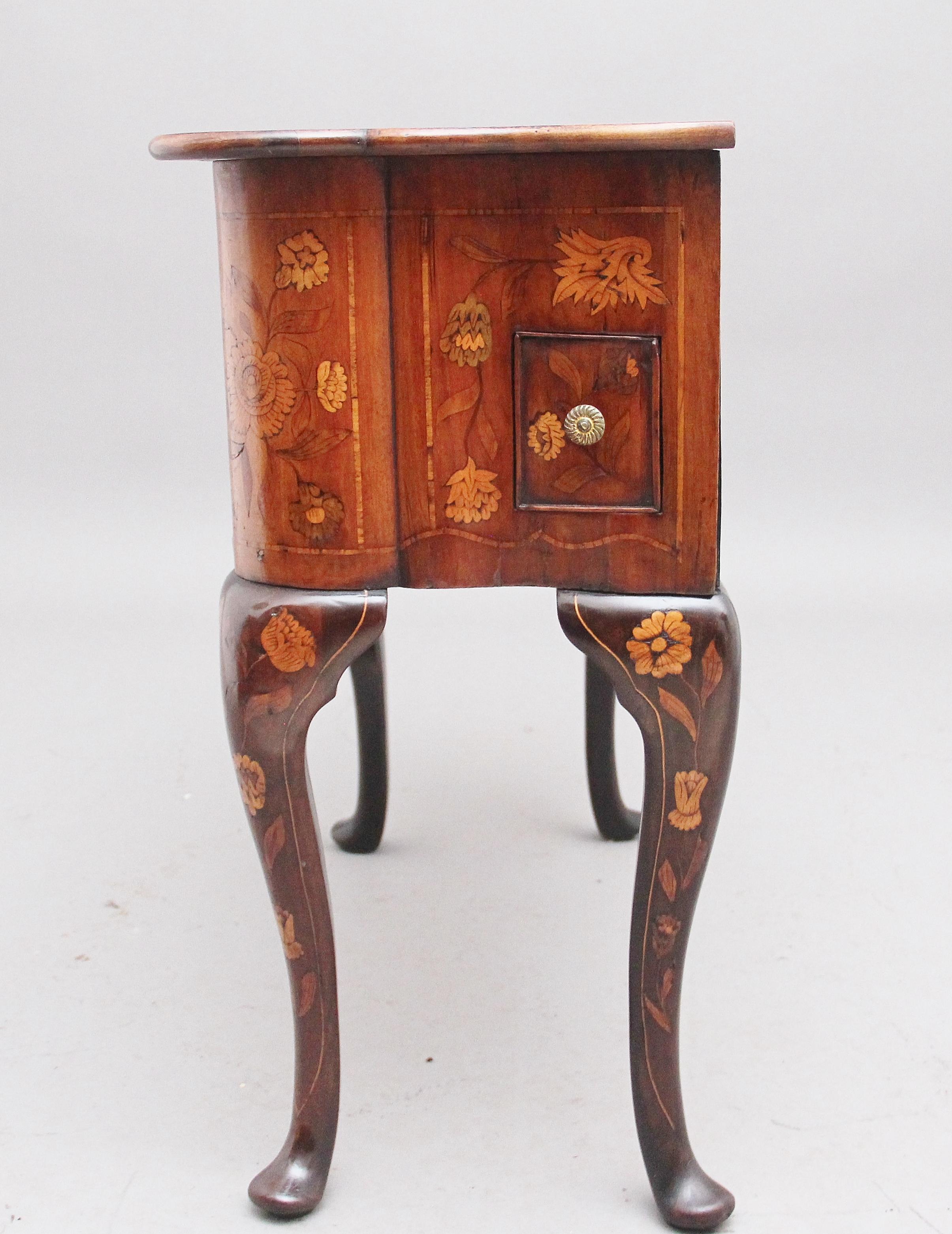18th Century Dutch Marquetry Walnut Side Table For Sale 10