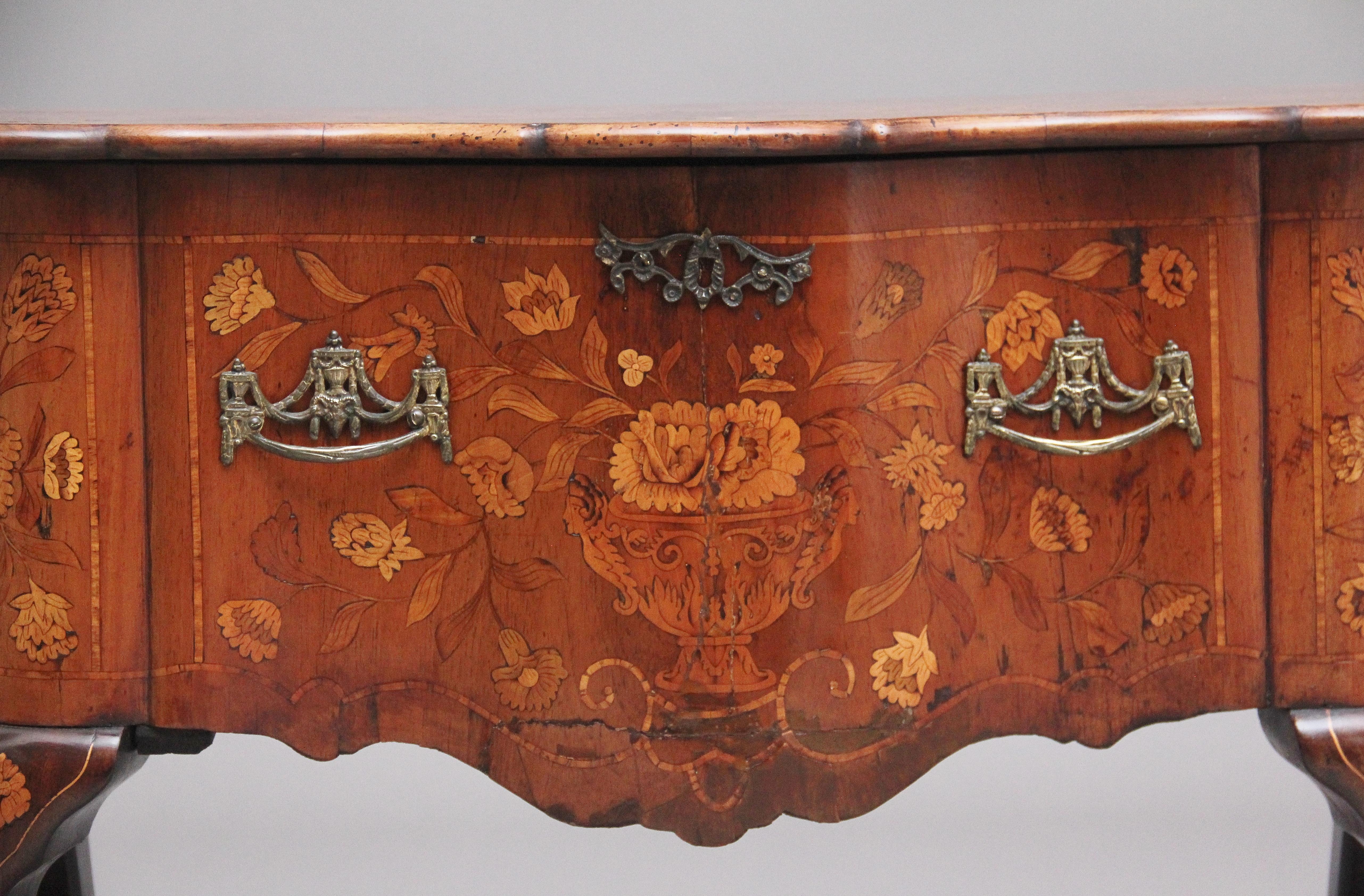 18th Century Dutch Marquetry Walnut Side Table For Sale 13