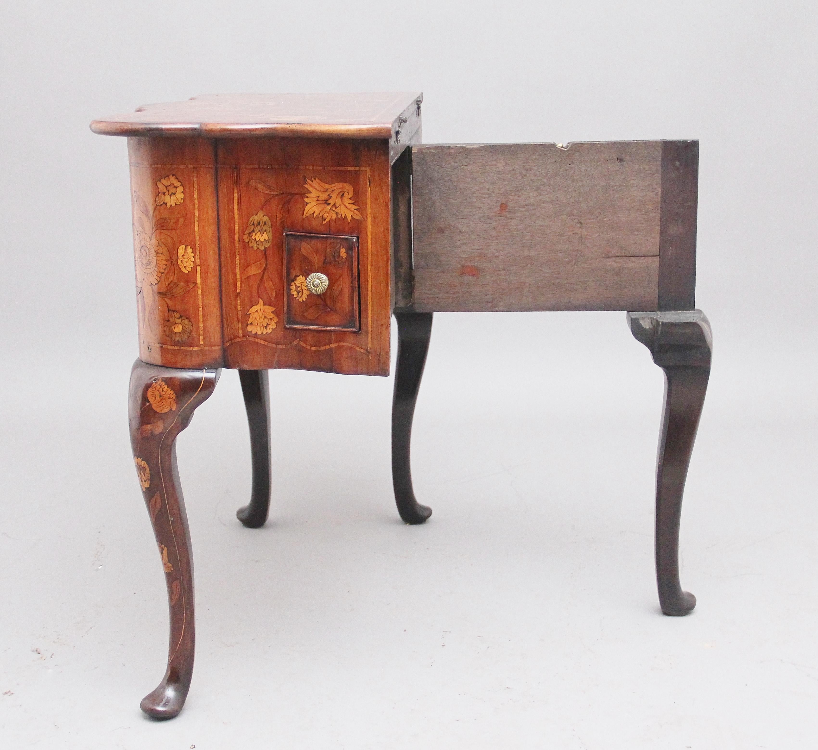 Late 18th Century 18th Century Dutch Marquetry Walnut Side Table For Sale