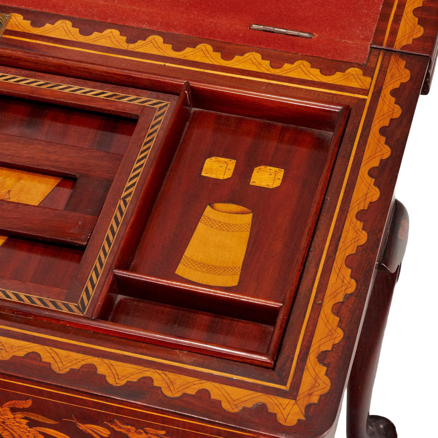 Table à jeux mécanique hollandaise du 18e siècle à trois plateaux en vente 2