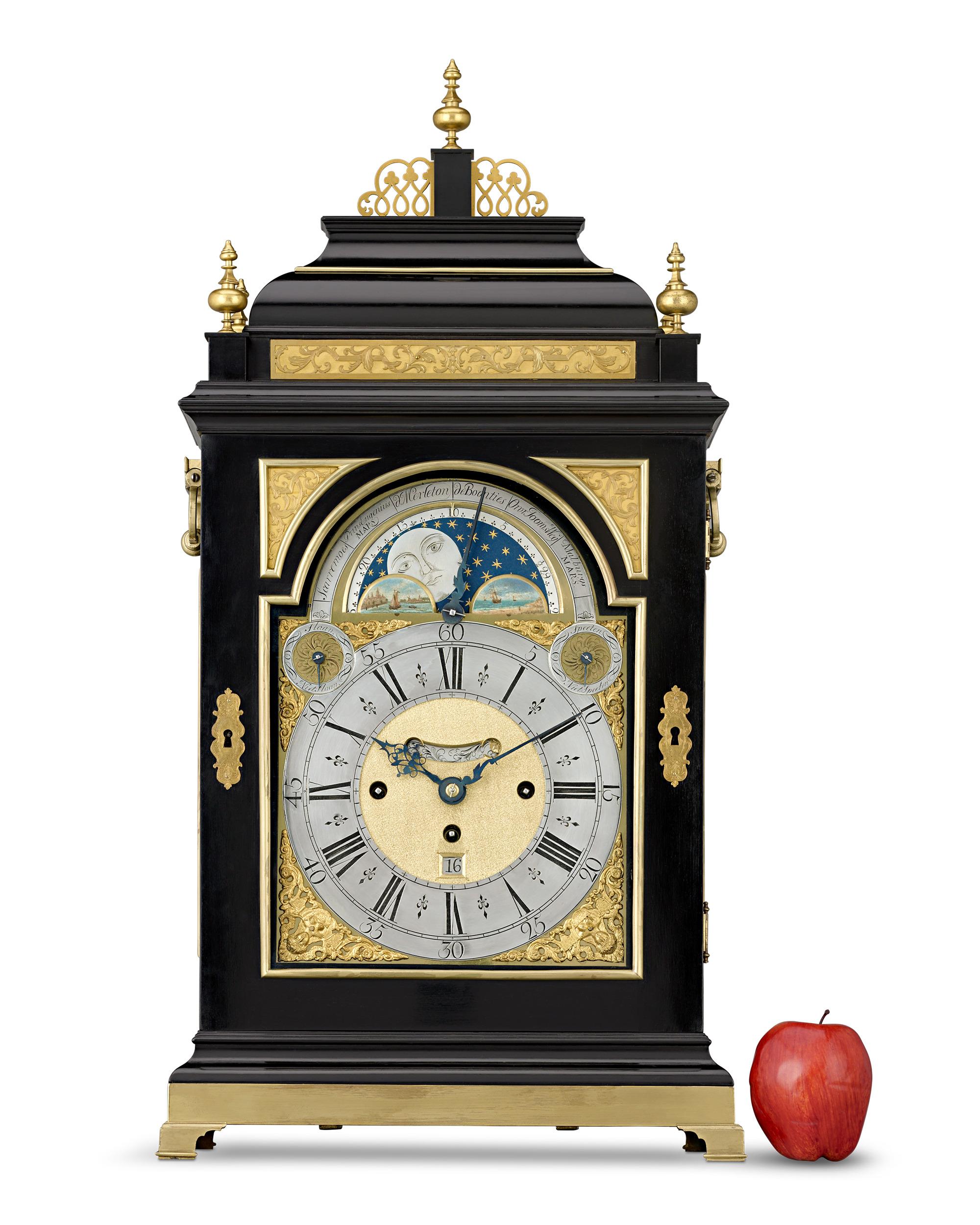 Brass 18th Century Dutch Musical Bracket Clock