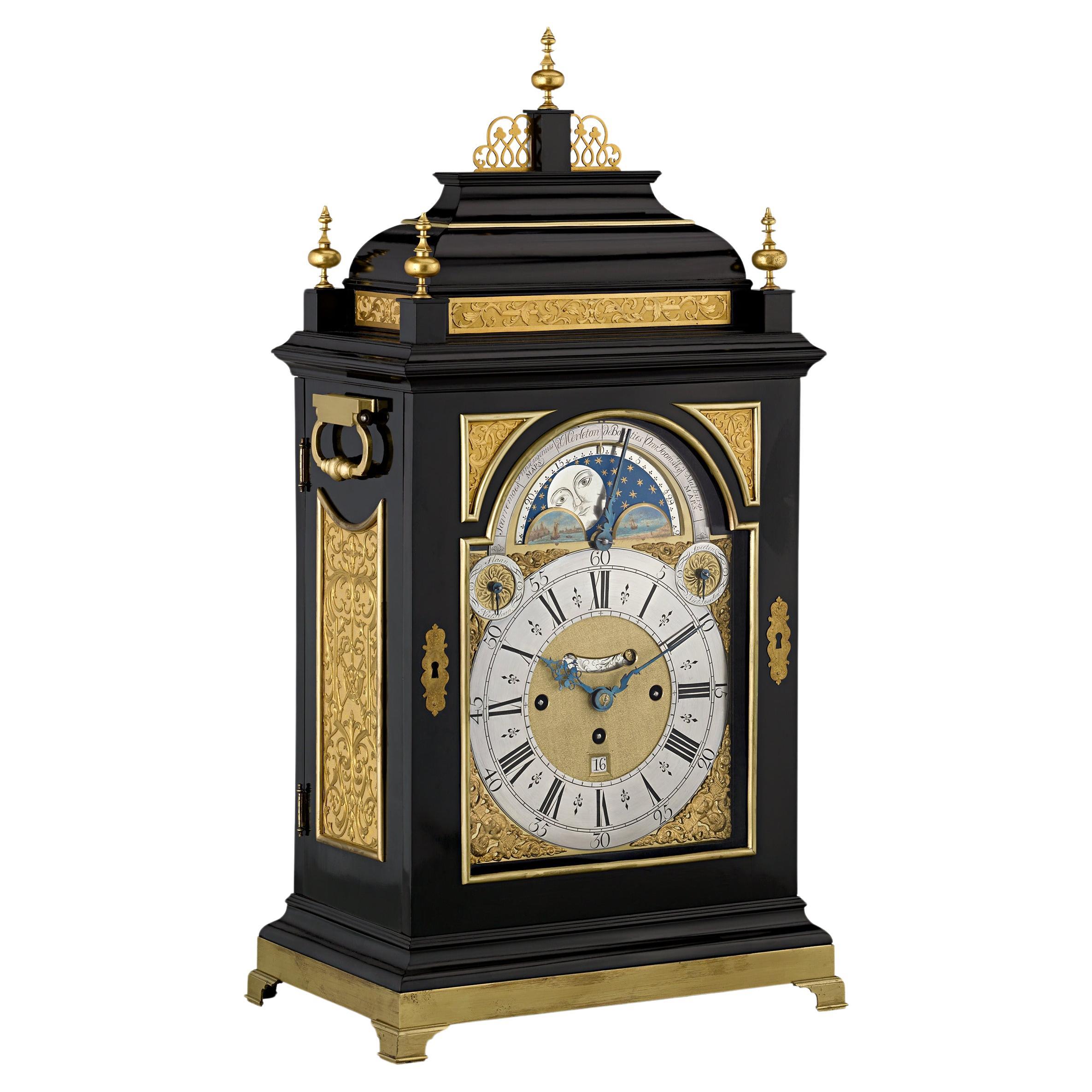 18th Century Dutch Musical Bracket Clock For Sale