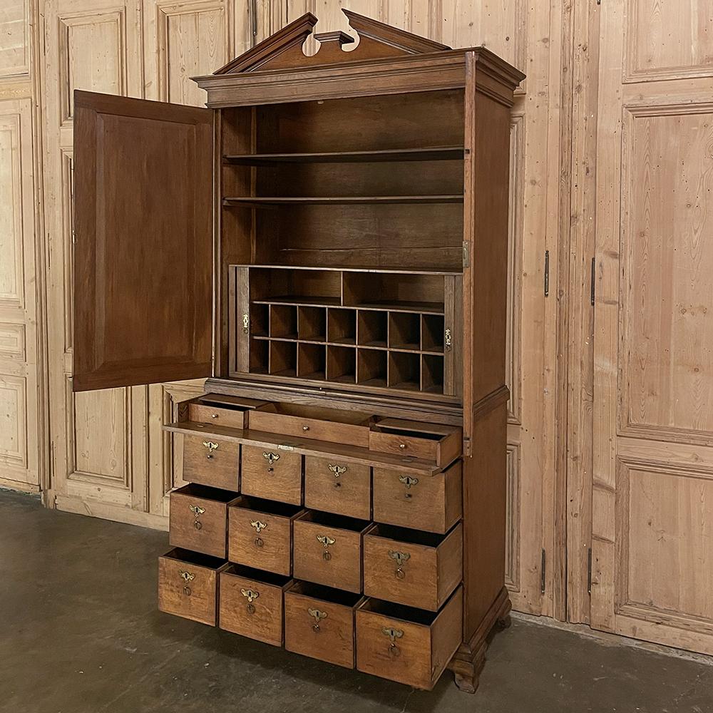 Brass 18th Century Dutch Neoclassical Apothecary Cabinet, Secretary For Sale