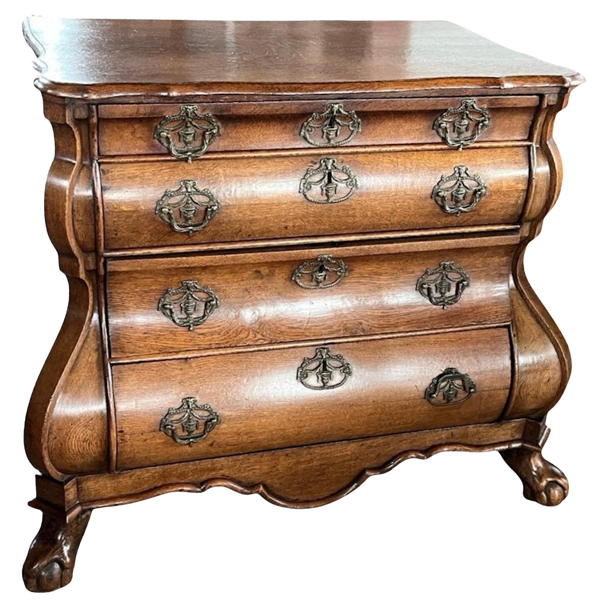 18th Century Dutch Oak Bombay Chest of Drawers / Dresser / Commode For Sale
