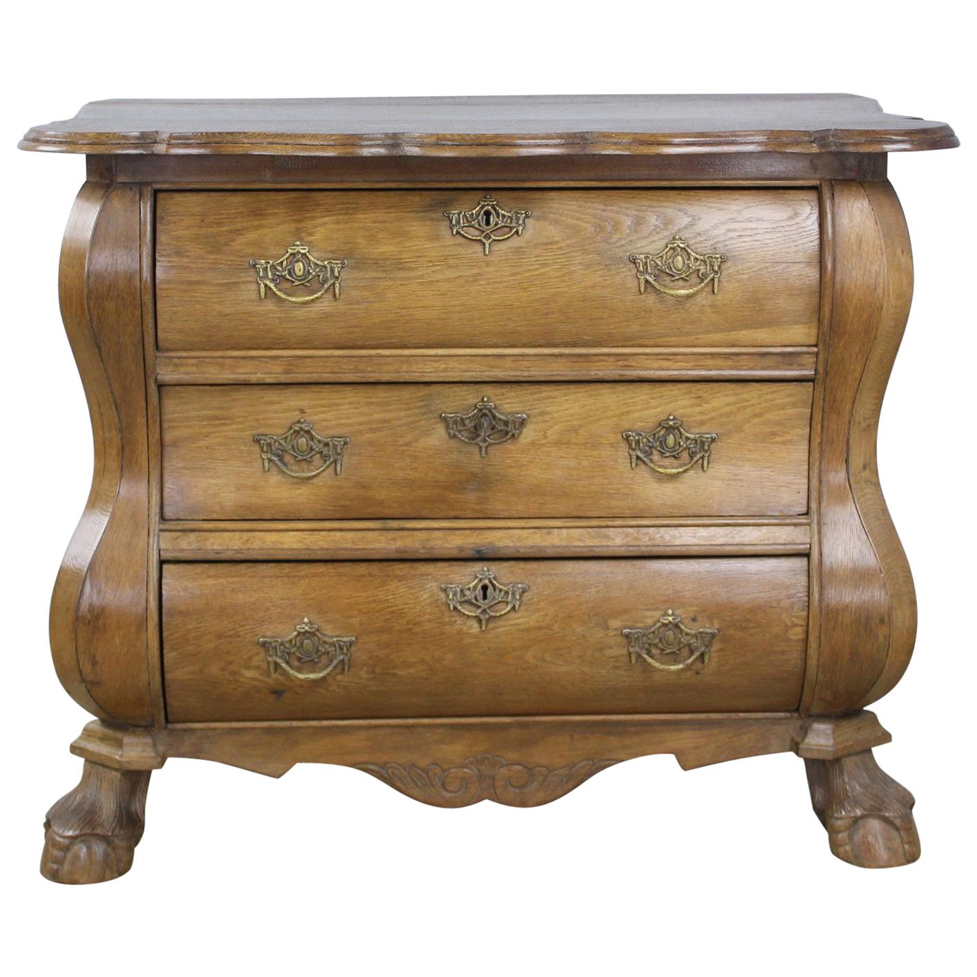 18th Century Dutch Oak Bombe Chest For Sale