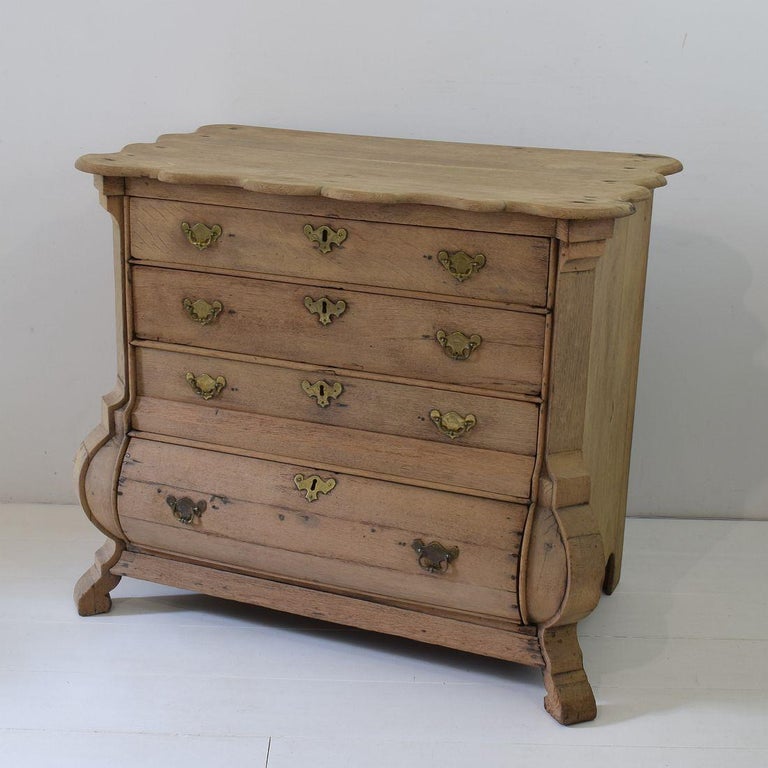 18th Century Dutch Oak Bombe Chest of Drawers at 1stDibs