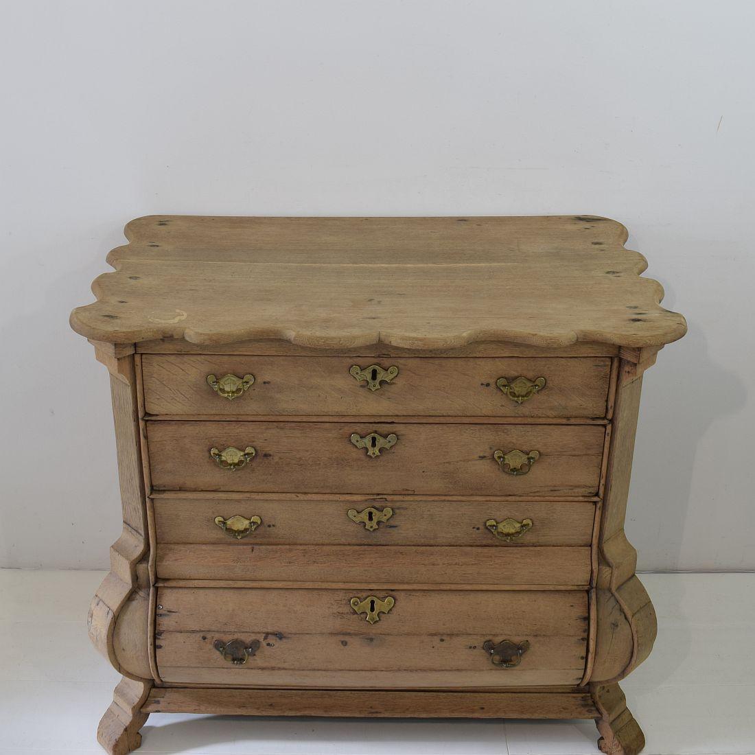 18th Century Dutch Oak Bombe Chest of Drawers 1