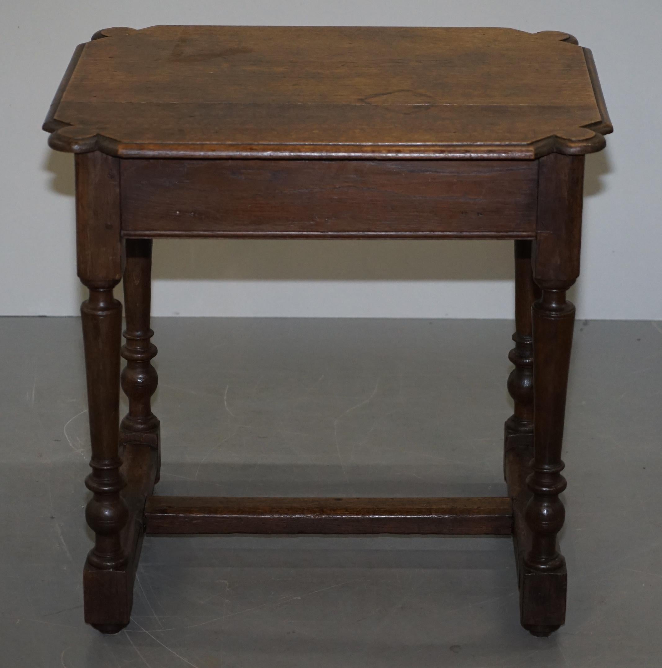 18th Century Dutch Oak Occasional Side Table with Single Drawer Lovely Timber For Sale 5