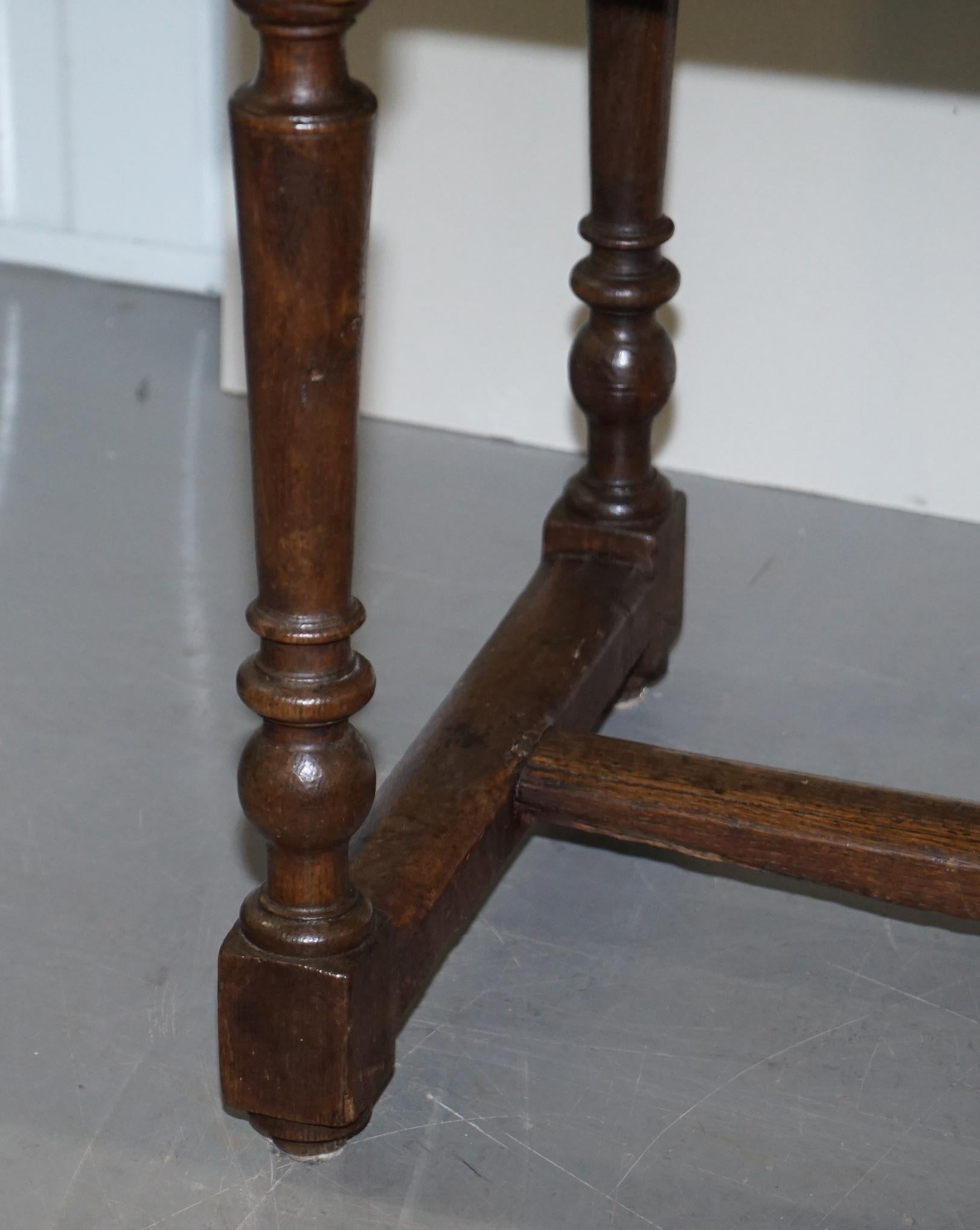 Hand-Crafted 18th Century Dutch Oak Occasional Side Table with Single Drawer Lovely Timber For Sale