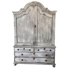 18th Century Dutch Oak Painted Cupboard