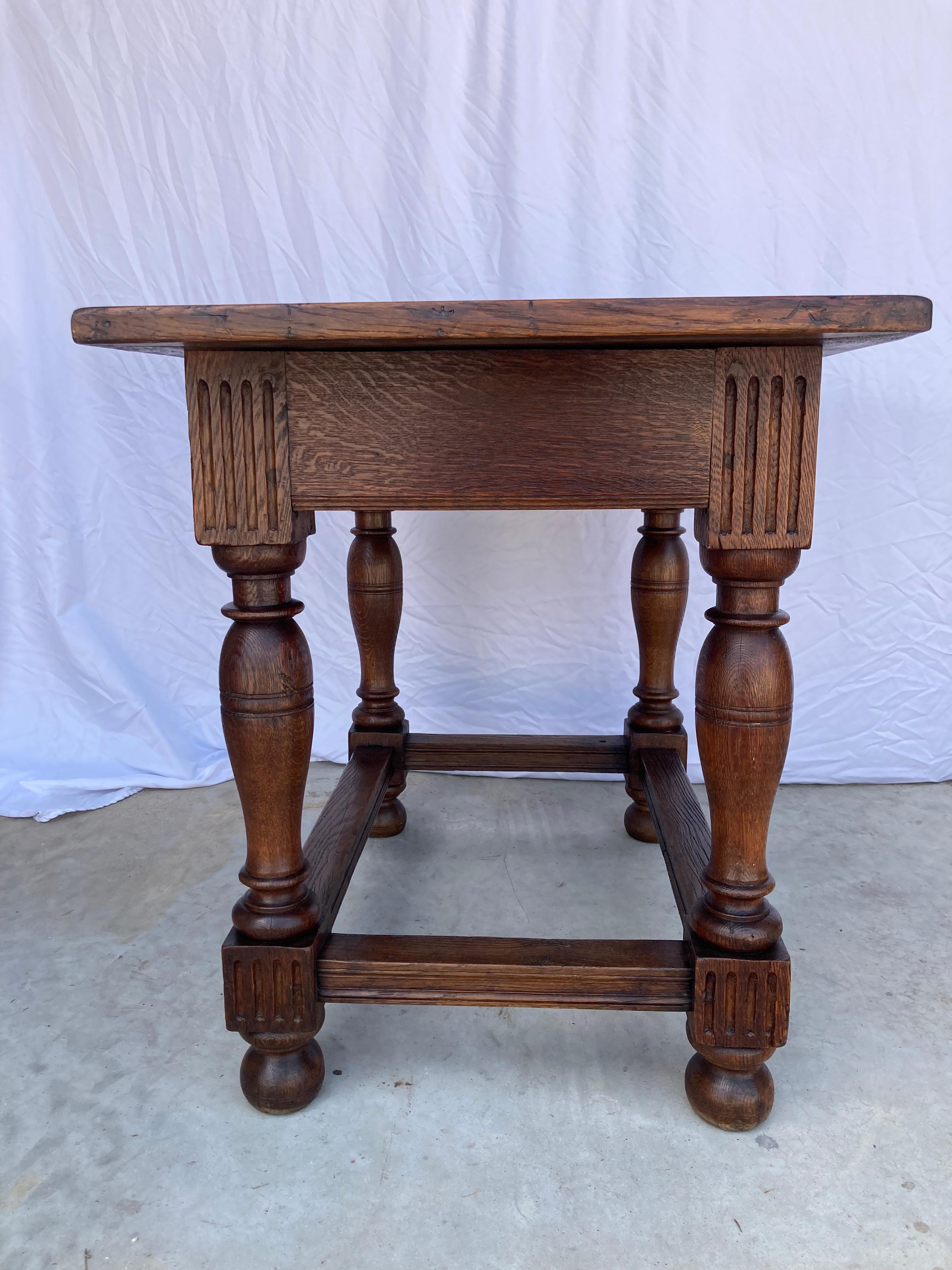 Hand-Crafted 18th Century Dutch Oak Side Table