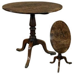 18th Century Dutch Oak Tilt-Top End Table