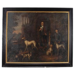 18th Century Dutch Oil on Canvas of Father
Son with Hounds 18th Century Dutch Oil on Canvas of Father
Son with Hounds
