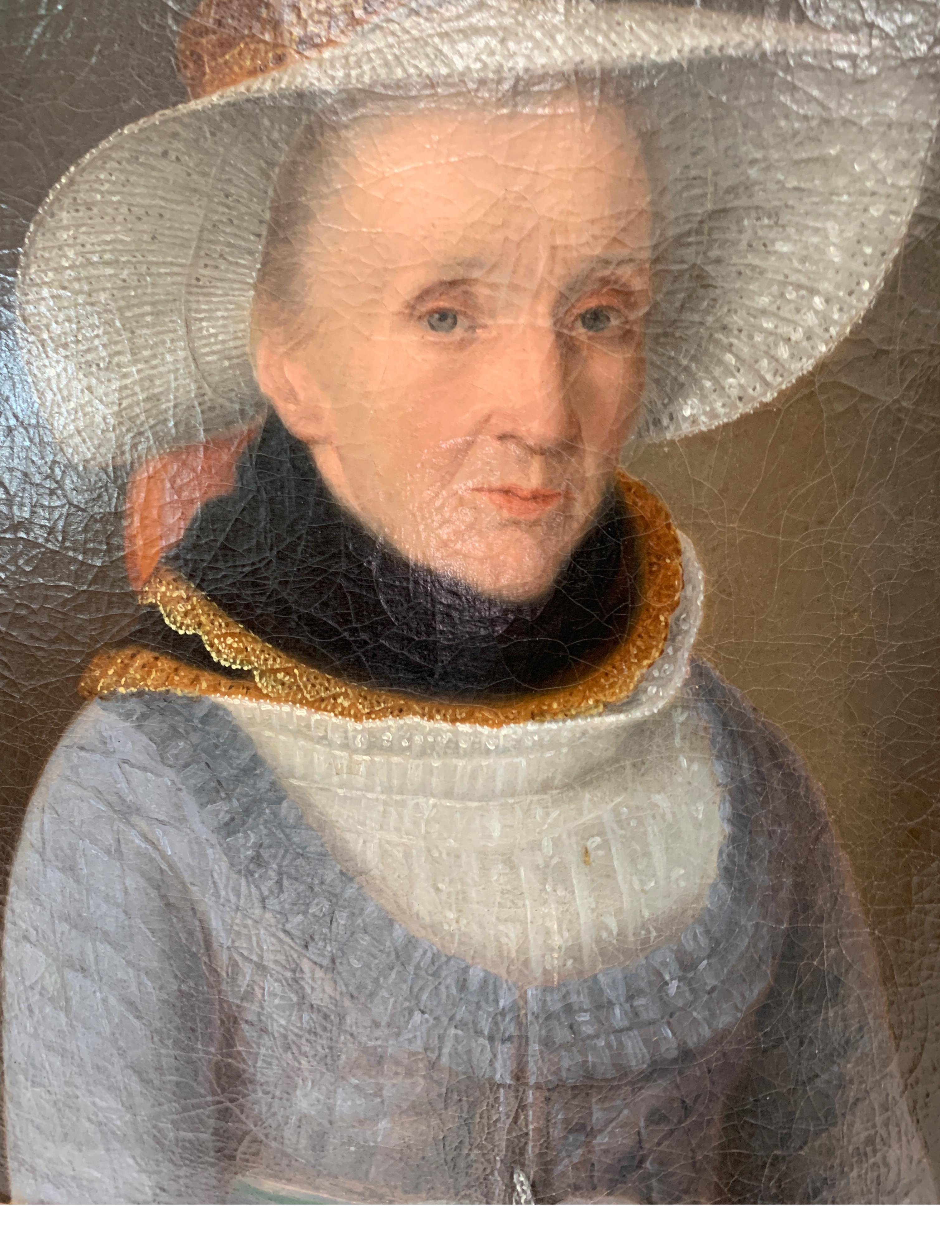 European 18th Century Dutch Oil on Canvas Portrait of a Wealthy Lady