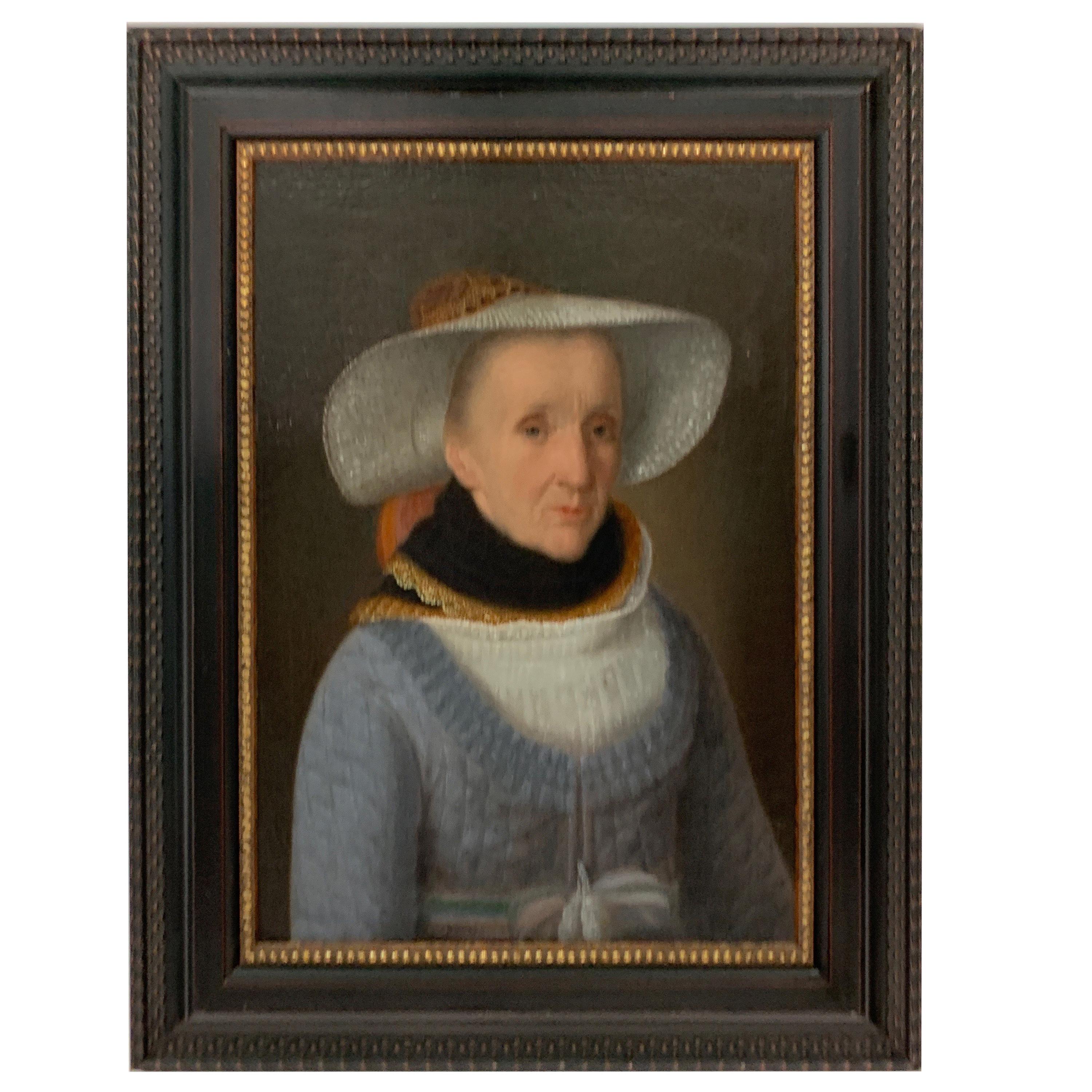 18th Century Dutch Oil on Canvas Portrait of a Wealthy Lady