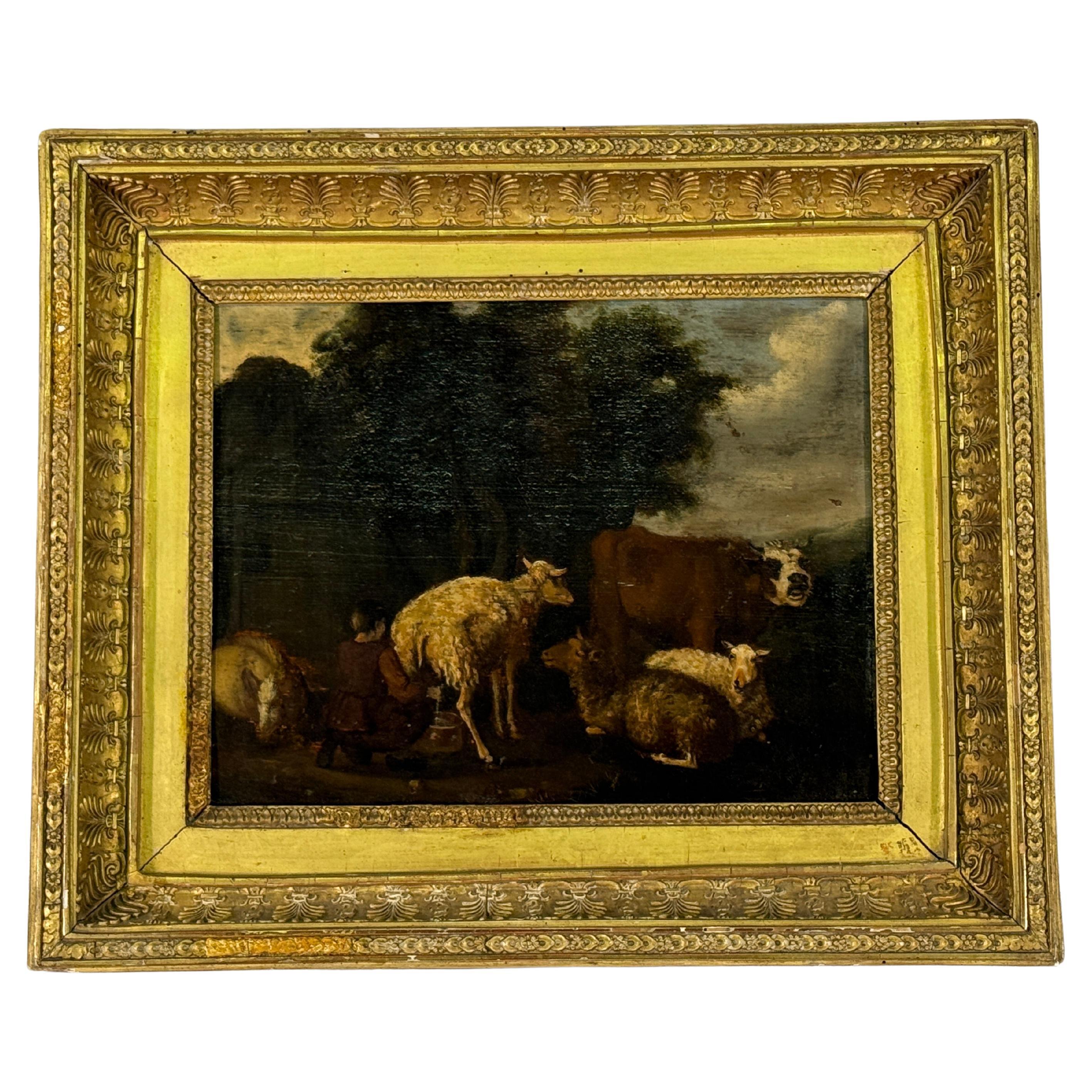 18th Century Dutch Oil On Panel "Le Traite"