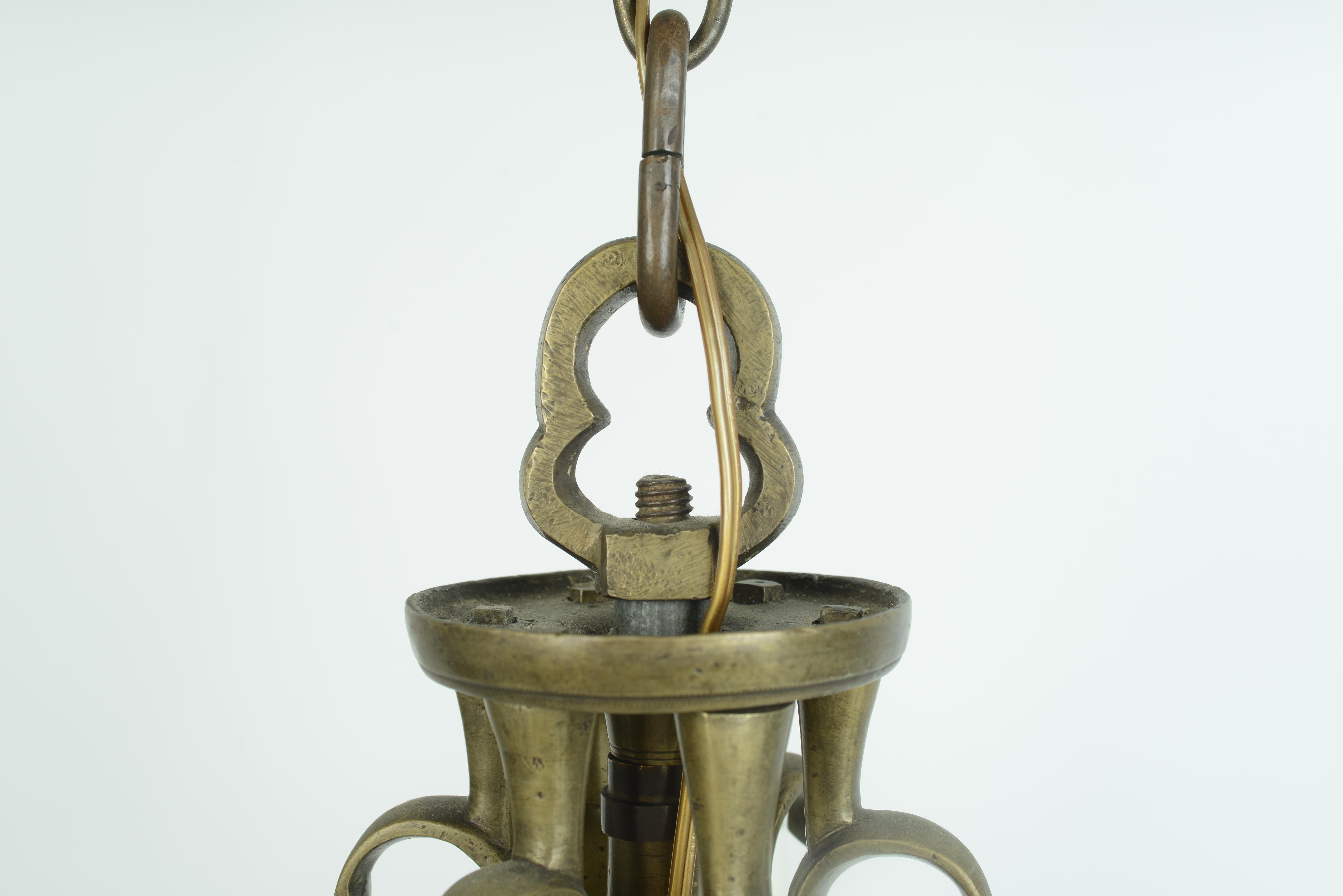 18th Century Dutch Open Pineapple Shaped Design Brass Chandelier 1