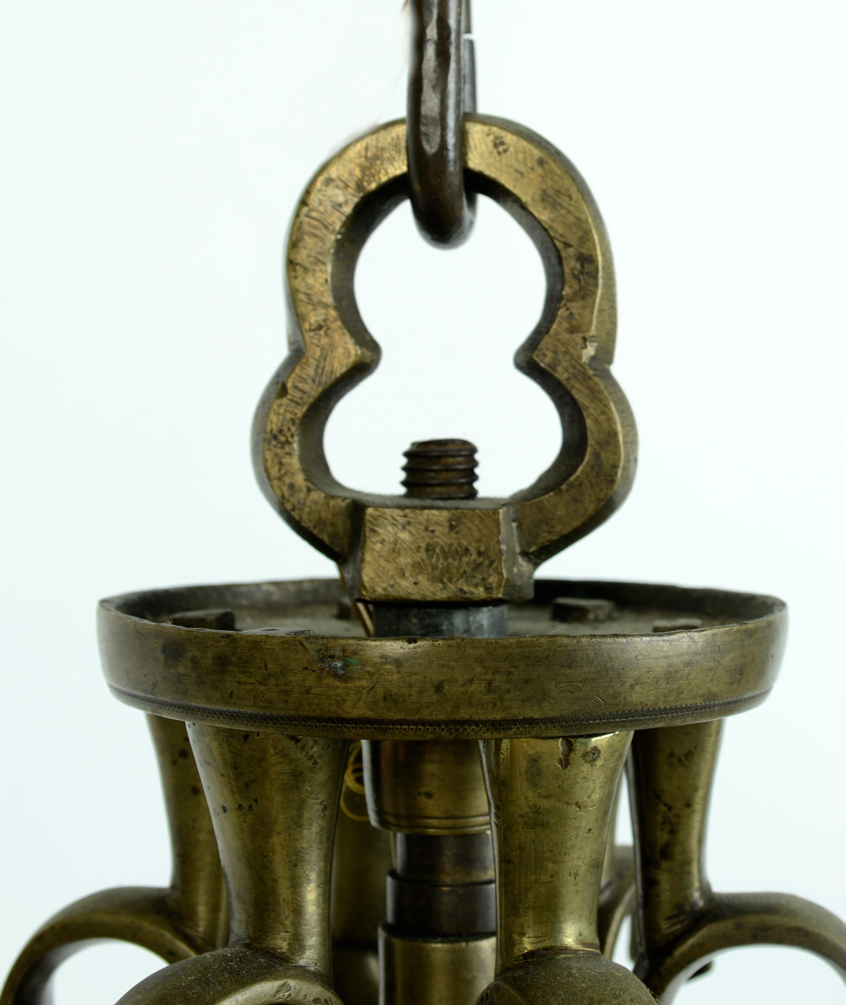 18th Century Dutch Open Pineapple Shaped Design Brass Chandelier For Sale 2