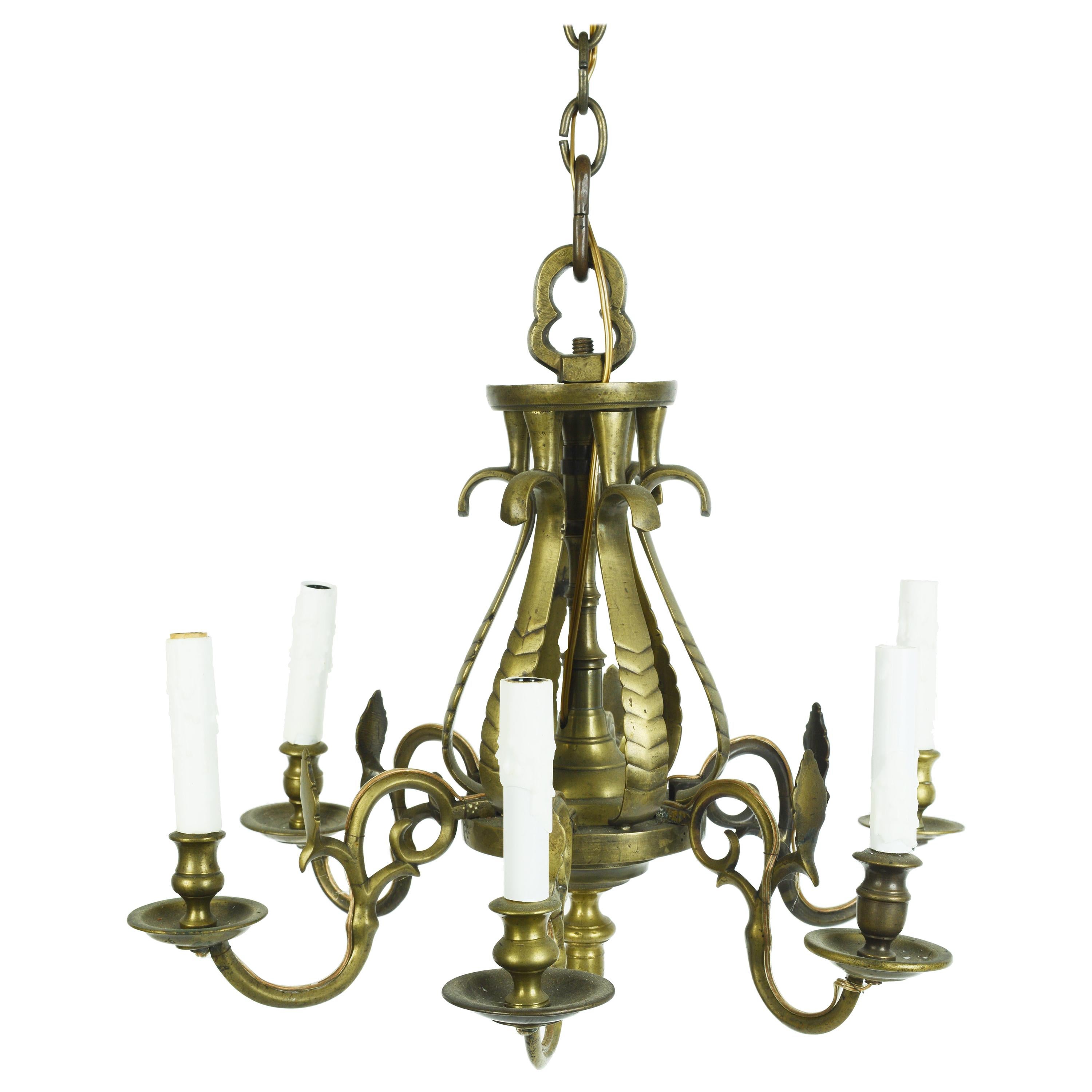 18th Century Dutch Open Pineapple Shaped Design Brass Chandelier