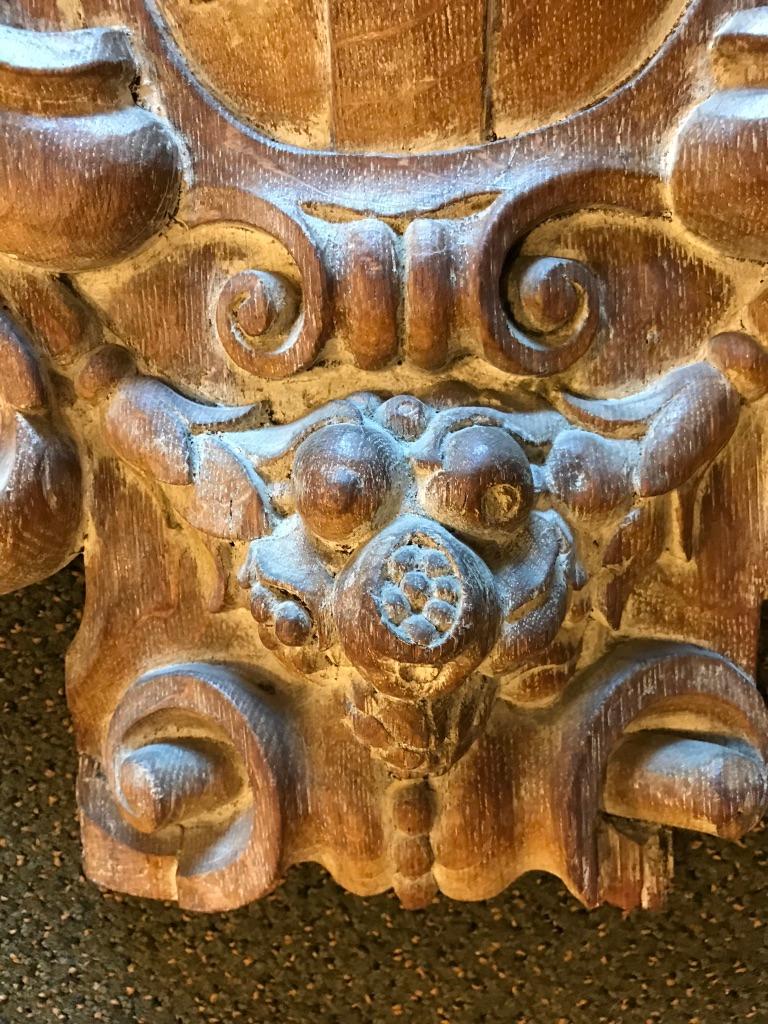 18th Century Dutch or Flemish Carved Oak Armorial Shield with Putto 5