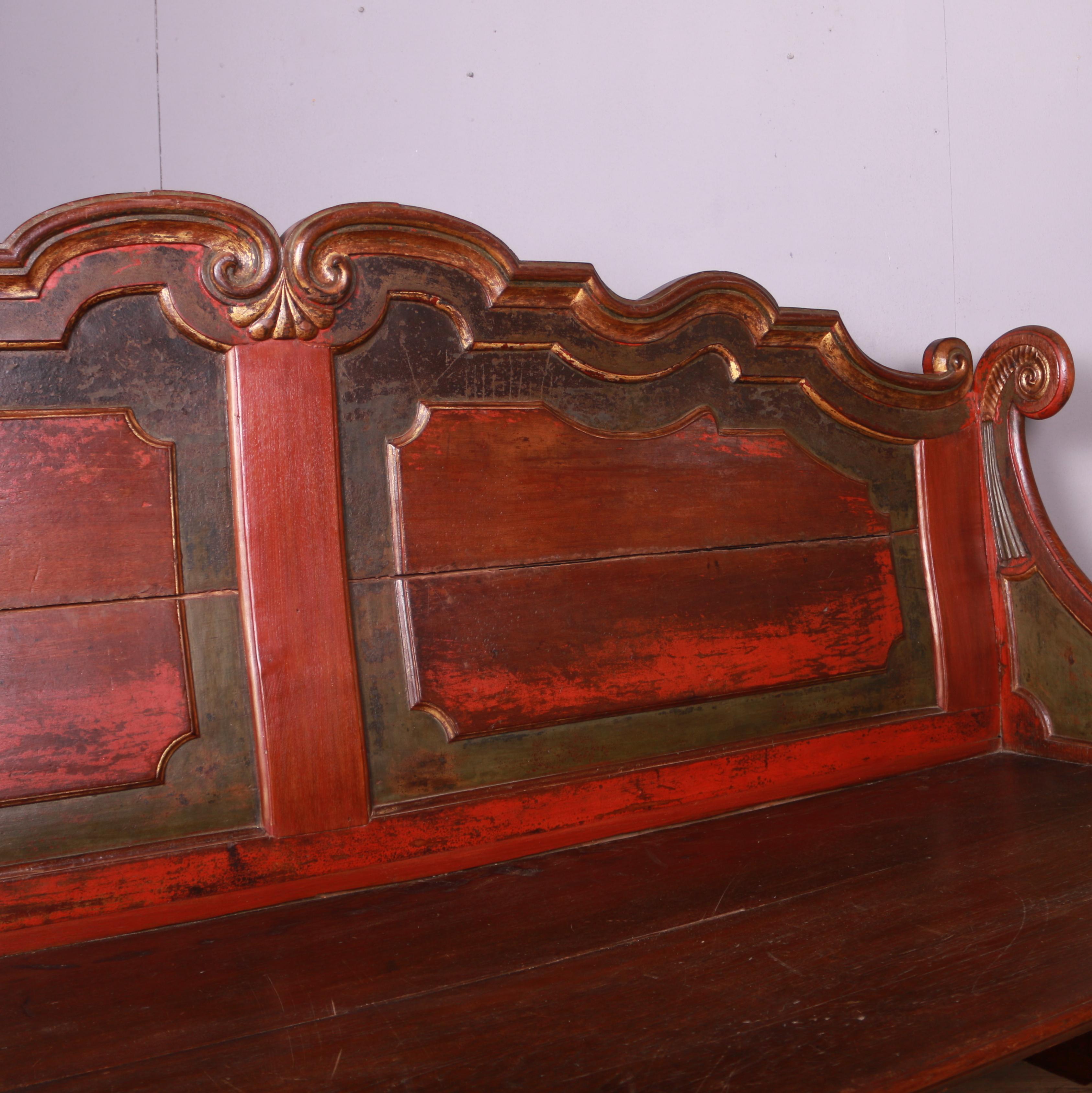 18th Century Dutch Original Painted Bench For Sale 8