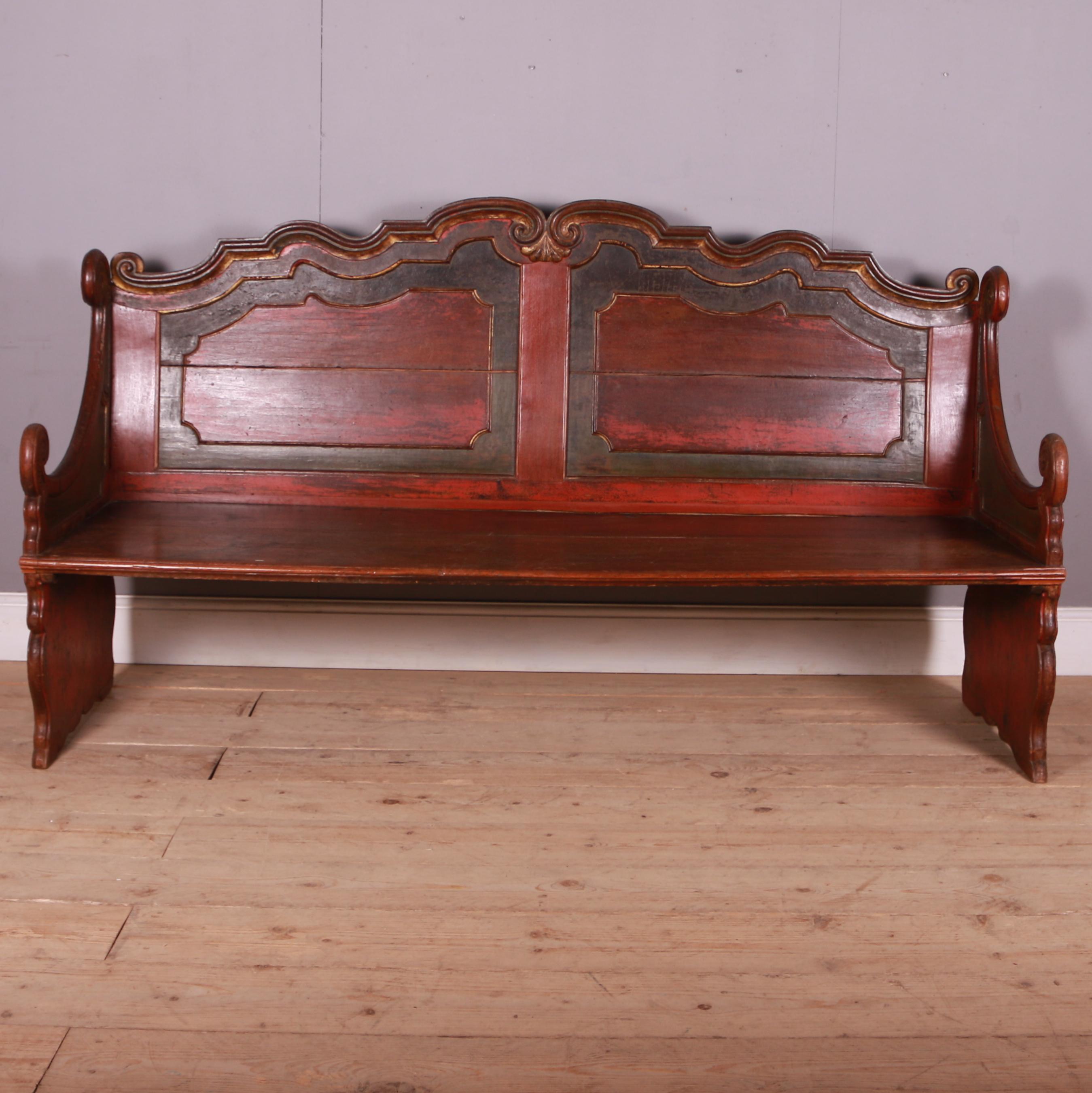 18th Century and Earlier 18th Century Dutch Original Painted Bench For Sale