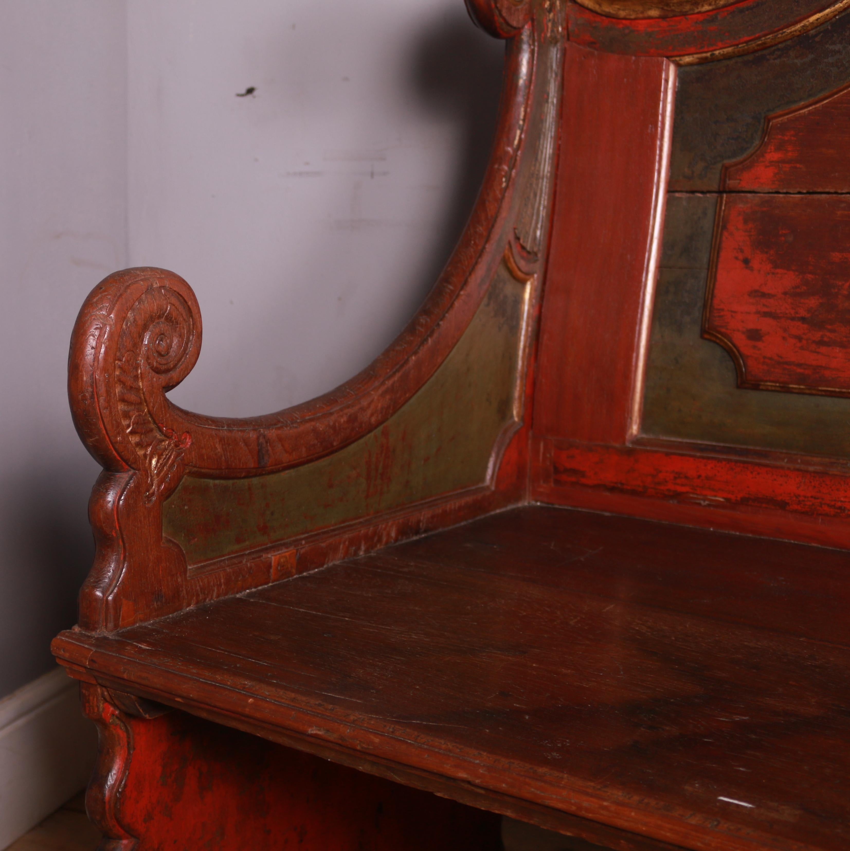 18th Century Dutch Original Painted Bench For Sale 2