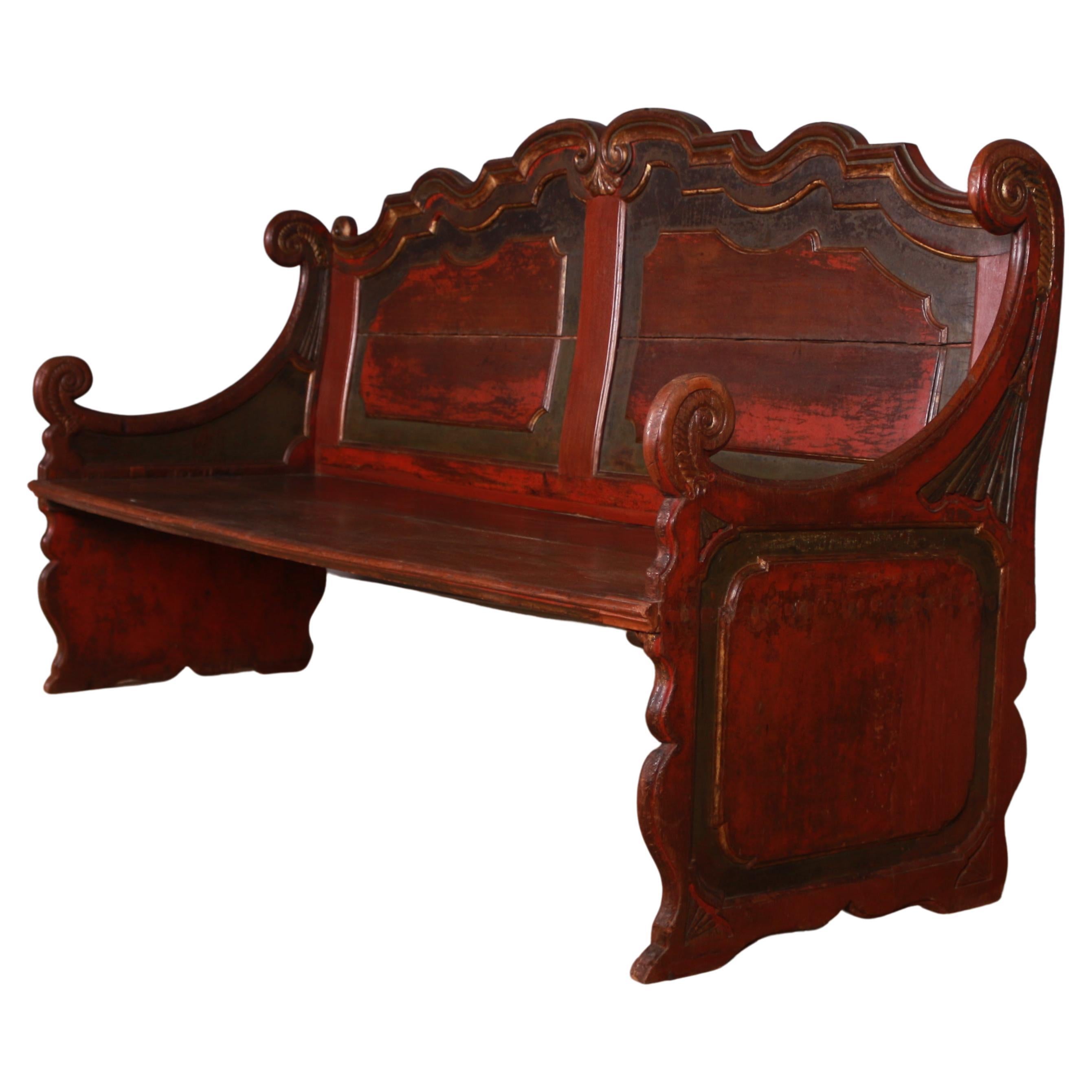 18th Century Dutch Original Painted Bench