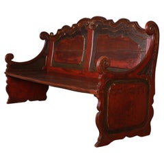 18th Century Dutch Original Painted Bench