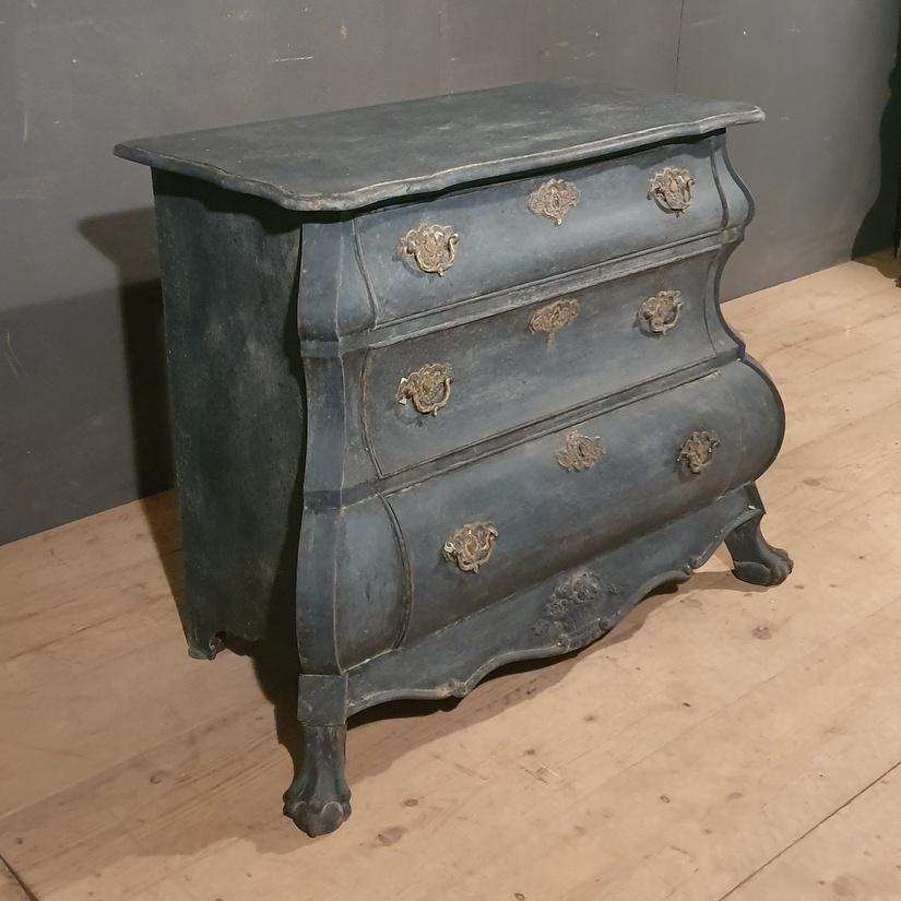 18th Century and Earlier 18th Century Dutch Painted Bombe Commode