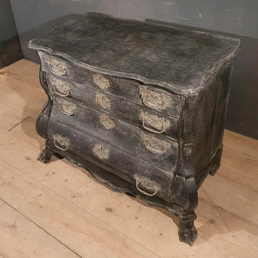18th Century and Earlier 18th Century Dutch Painted Bombe Commode